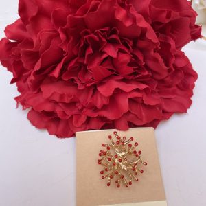 Broche pompón rojo