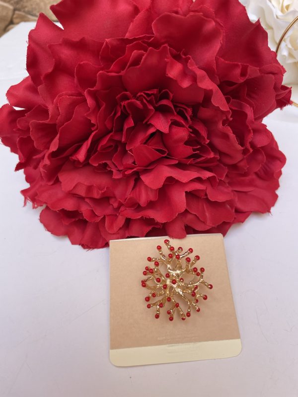 Broche pompón rojo