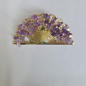 Broche perlas malva