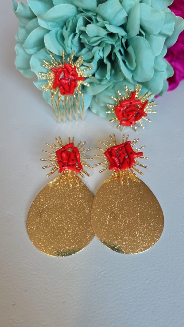 Broche sol rojo - Imagen 2