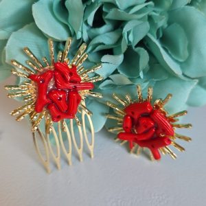 Broche sol rojo