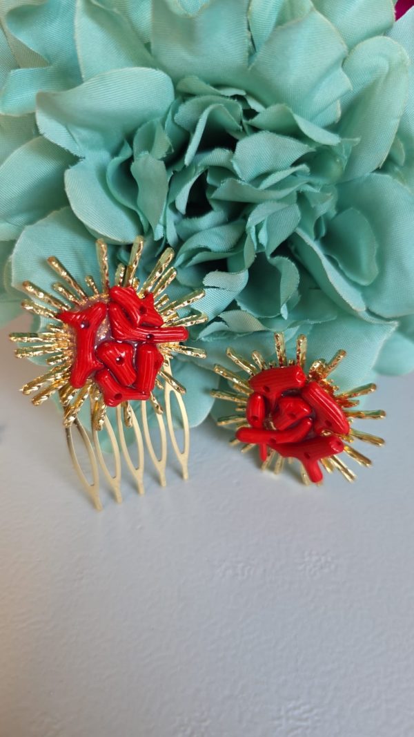 Broche sol rojo