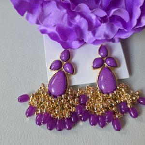 Pendiente gitanilla morado