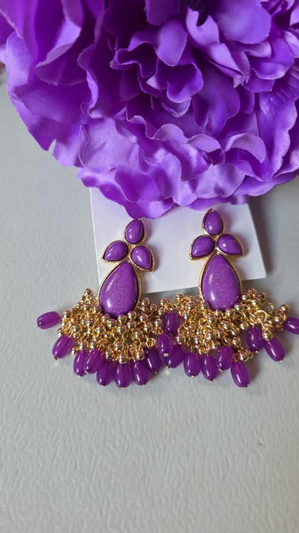 Pendiente gitanilla morado