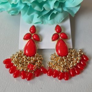 Pendiente gitanilla rojo