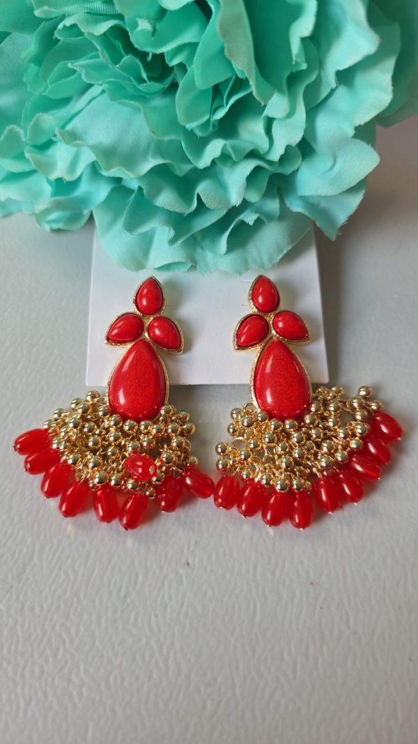 Pendiente gitanilla rojo