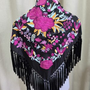 Mantoncillo bulería negro seda