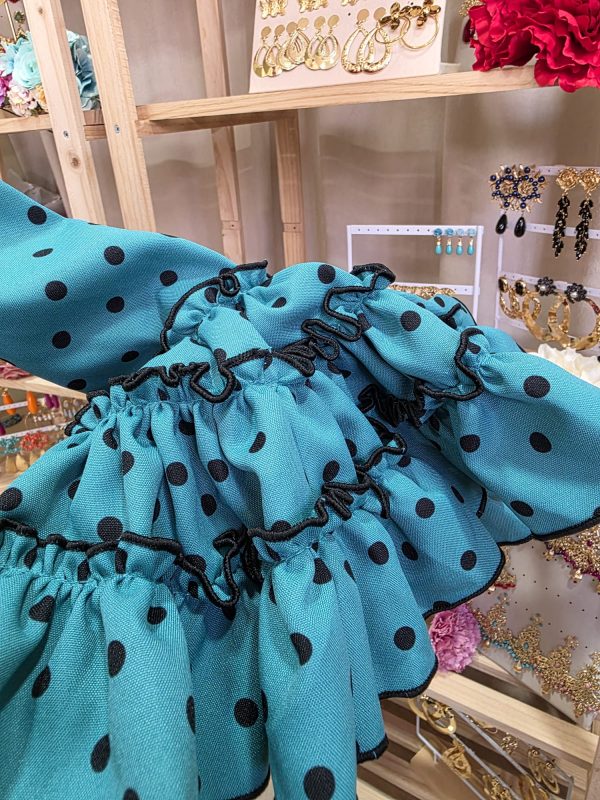 Vestido Aguamarina con lunar negro - Imagen 3