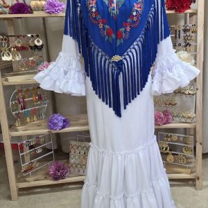 Traje de Flamenca Sevilla blanco