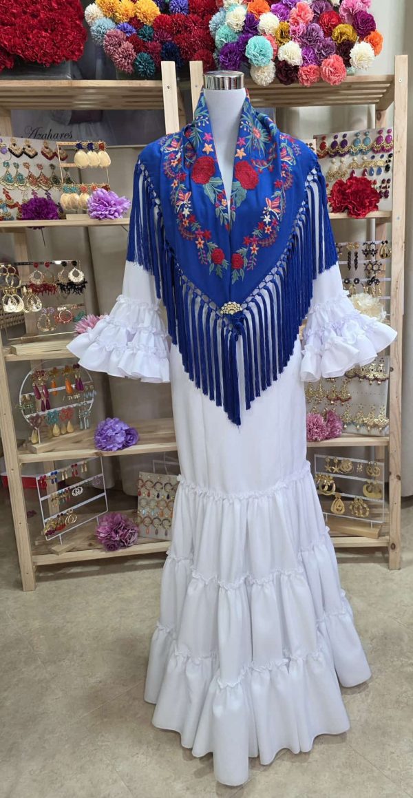 Traje de Flamenca Sevilla blanco