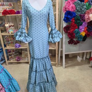 Traje de Flamenca Sevilla verde empolvado