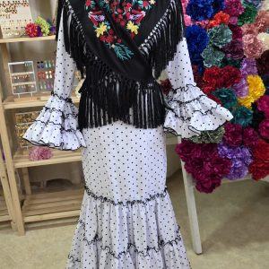 Vestido Blanco lunar micro negro