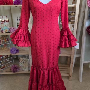 Vestido Sevilla Rojo Con lunares rojos