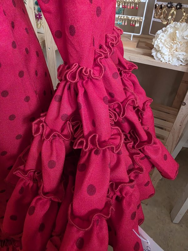 Vestido Sevilla Rojo al tono - Imagen 3