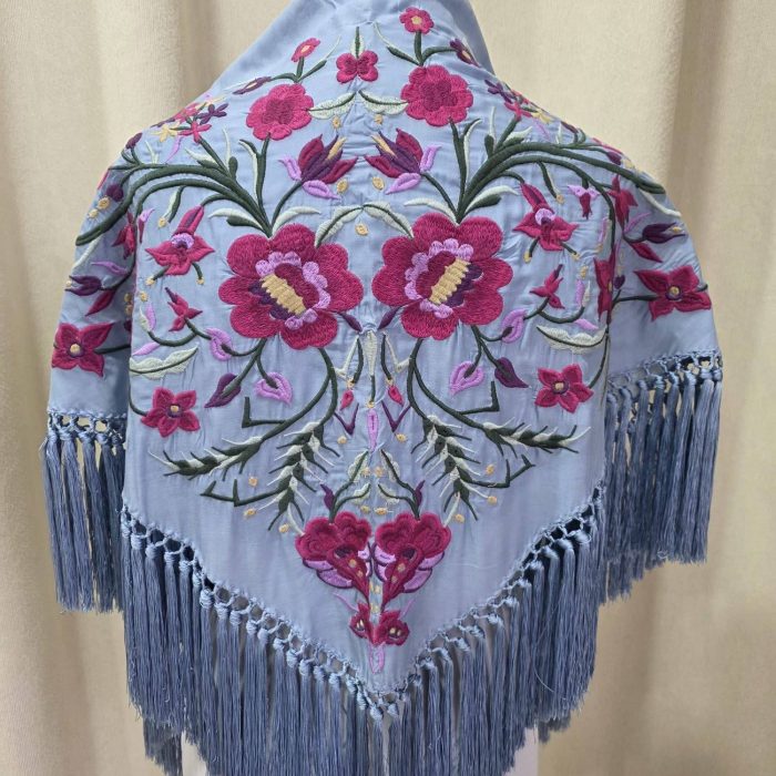 Mantoncillo Jarana azul cielo y buganvilla