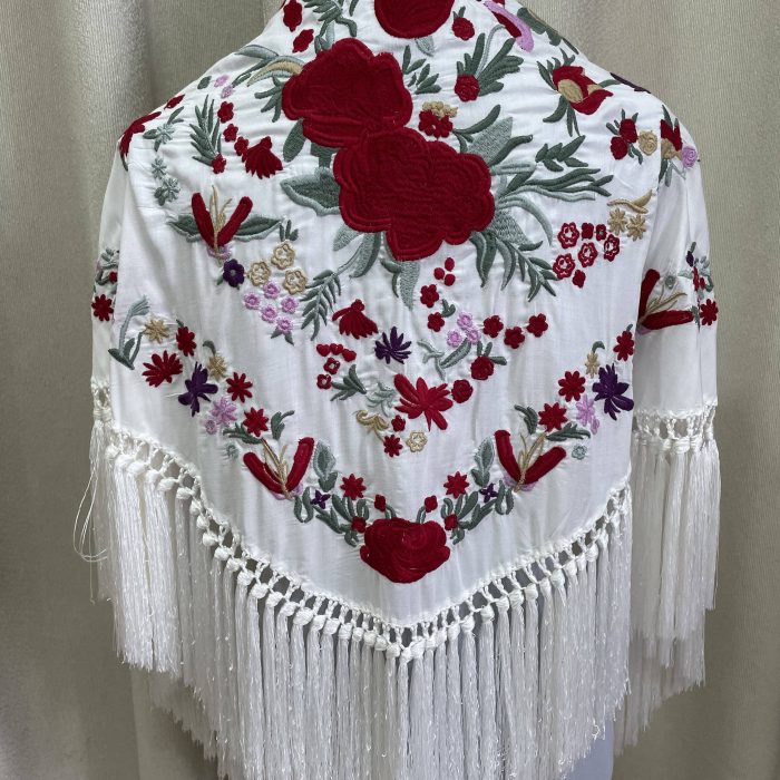 Mantoncillo Bulería blanco con rojo