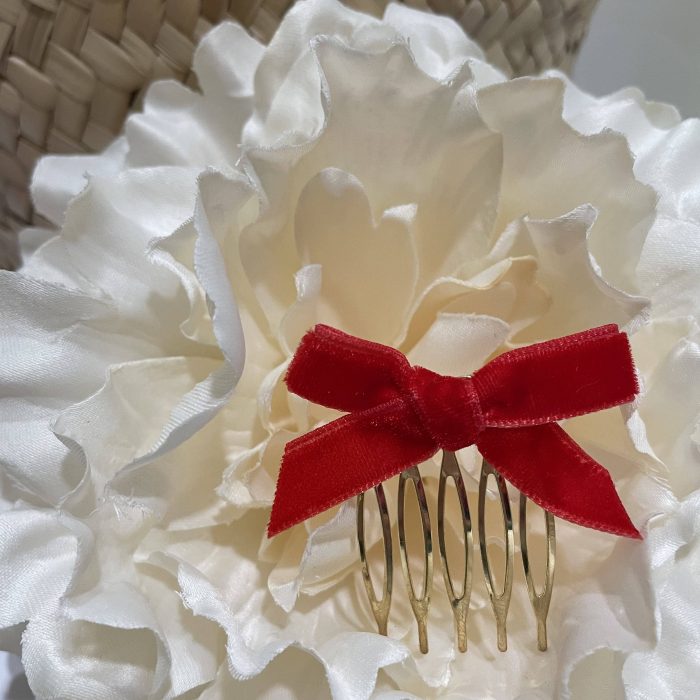 Peinecillo terciopelo rojo