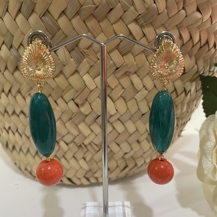 Pendiente Alejandra verde turquesa