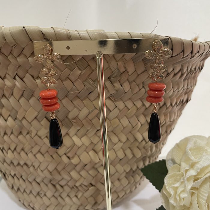 Pendiente Amalia negro