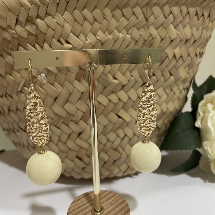 Pendiente Débora beige