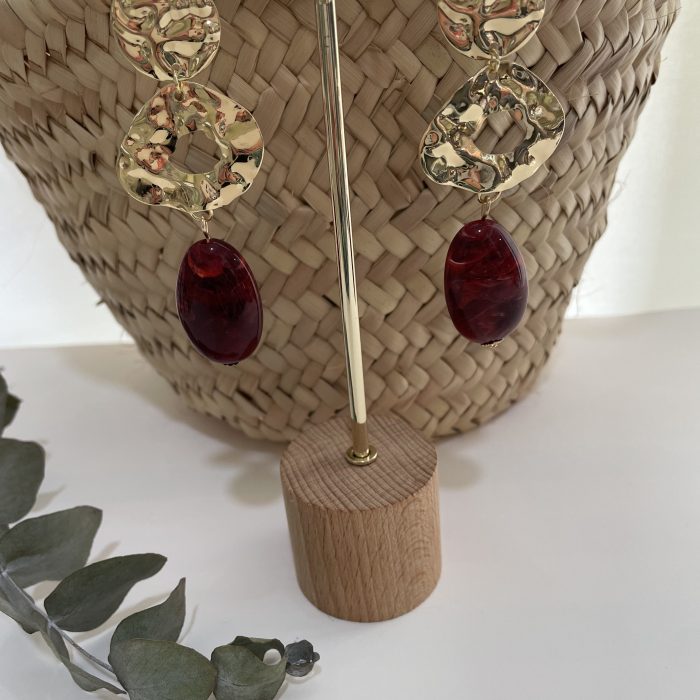 Pendiente Dina burdeos