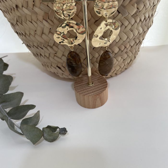 Pendiente Dina marrón