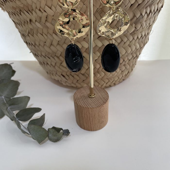 Pendiente Dina negro