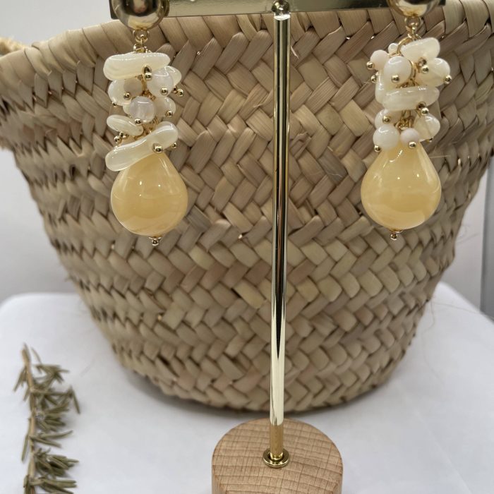 Pendiente Fátima beige