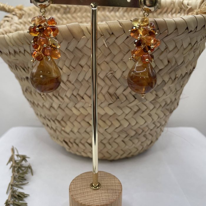 Pendiente Fátima marrón