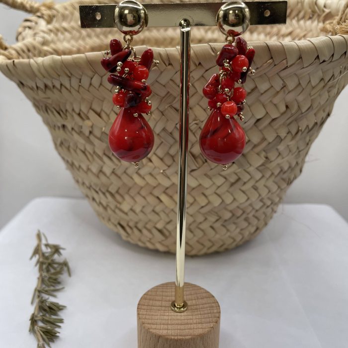 Pendiente Fátima rojo