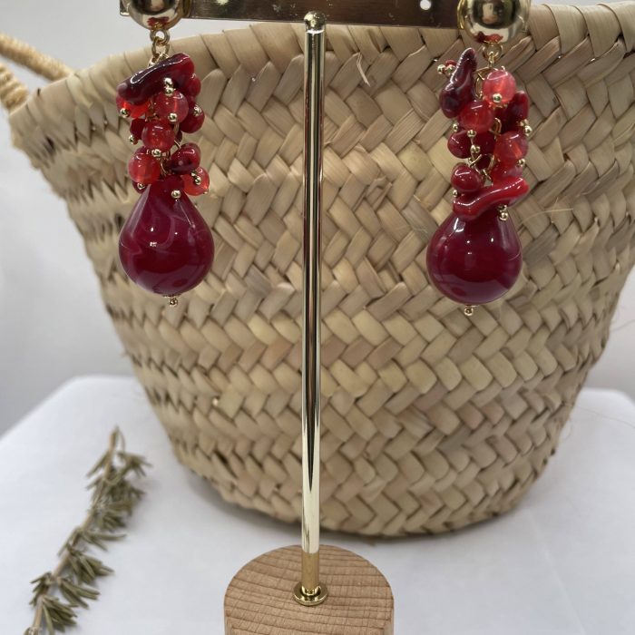 Pendiente Fátima tinto