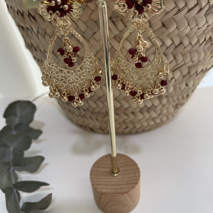 Pendiente María burdeos