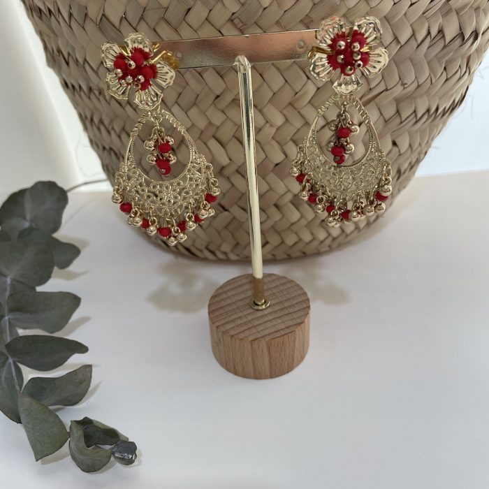 Pendiente María rojo