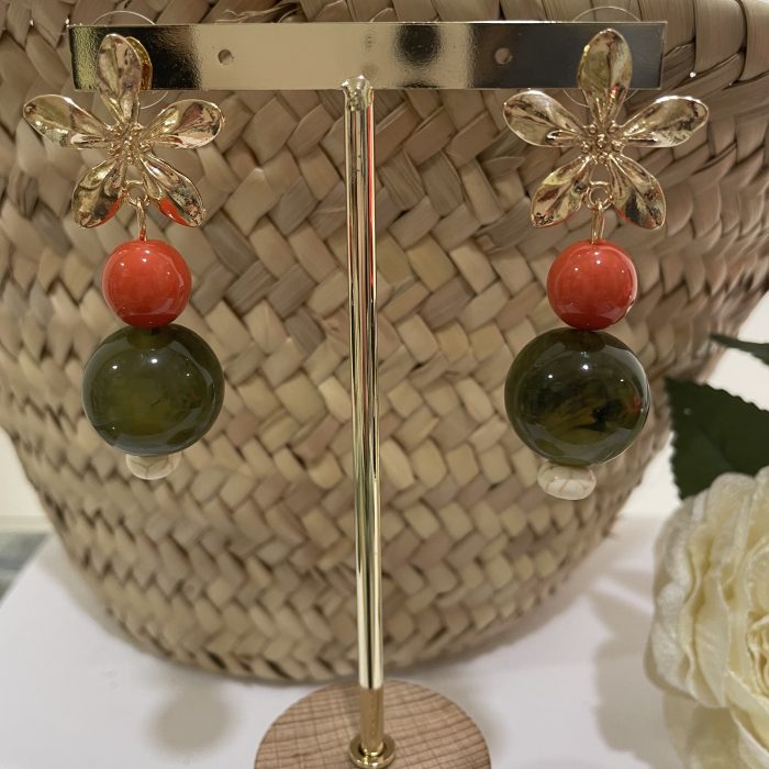 Pendiente Noa verde oliva