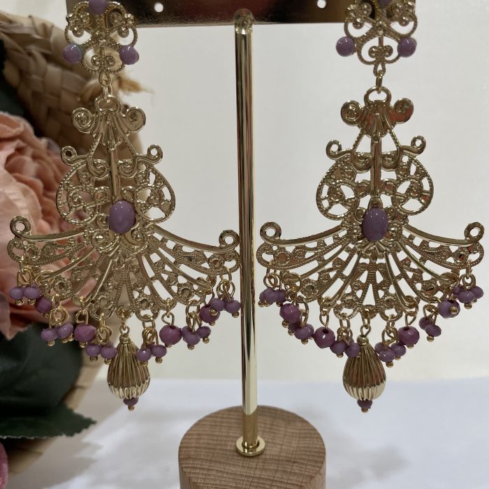 Pendiente Kiara malva