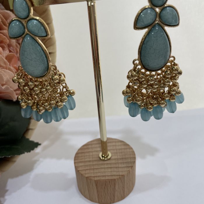 Pendiente trébol fleco empolvado