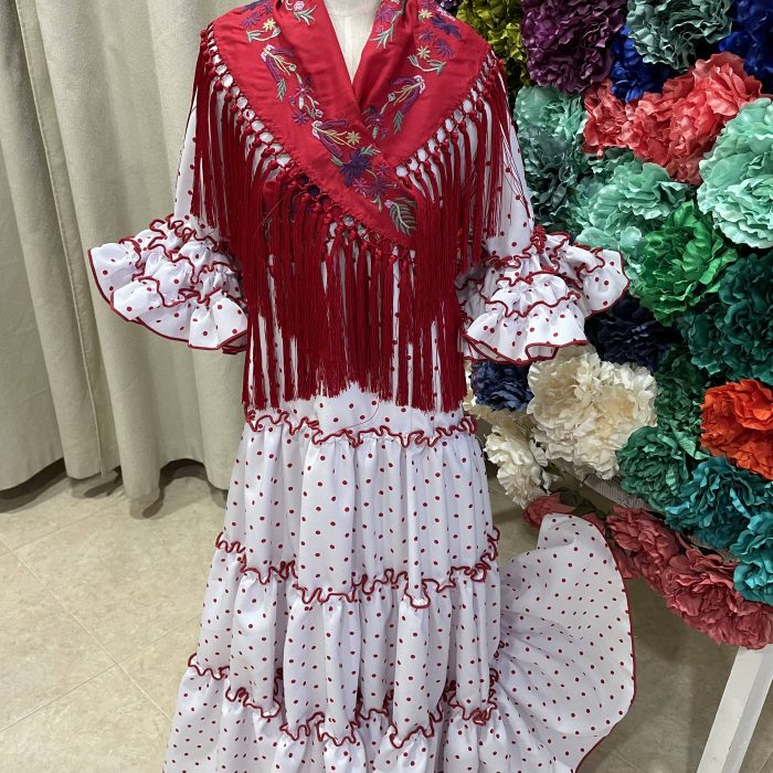 Sevilla blanco lunar rojo