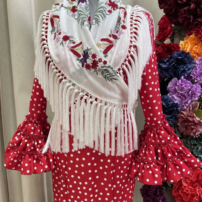 Sevilla rojo lunar blanco