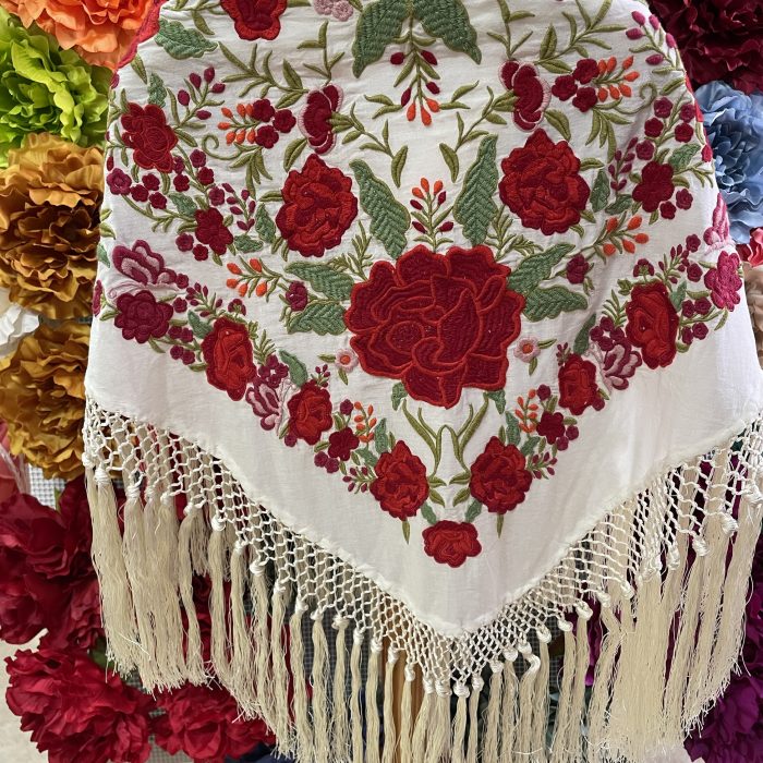 Mantoncillo Azahares beig con rojo